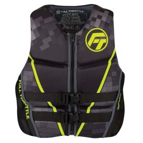Full Throttle Men&#39;s Rapid-Dry Flex-Back Life Jacket - L - Black/Green