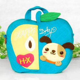 [Lucky Dog] Embroidered Applique Kids Fabric Art School Backpack / Outdoor Backpack (9.2*8.8*2.3)