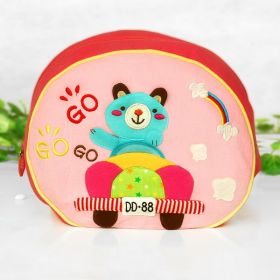 [Sweet Bear] Embroidered Applique Kids Fabric Art School Backpack / Outdoor Backpack (9.6*8.3*2.7)