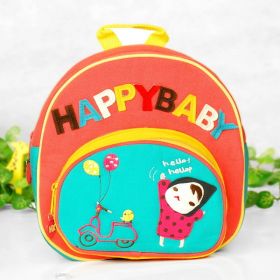 [Active Girl] Embroidered Applique Kids Fabric Art School Backpack / Outdoor Backpack (9.0*9.4*3.3)