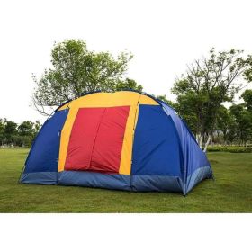 Outdoor 8 Person Camping Tent Easy Set Up Party Large Tent for Traveling Hiking With Portable Bag;  Blue
