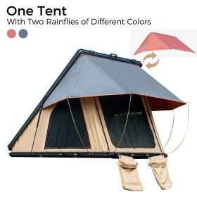 Trustmade Triangle Aluminium Black Hard Shell Beige Rooftop Tent Scout MAX Series , With Two Rainflies of Different Colors