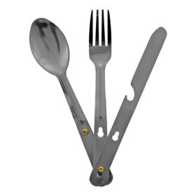 3 in 1 Camping Cutlery Utensil Set with Knife Fork and Spoon - IIT
