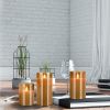 3Packs Flameless Candles Battery Operated Pillar Real Wax LED Glass Candle Warm White with Remote Control Timer