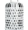 Wooden Lantern with Octagonal Cut Out and Rope Hanger; Large; White; DunaWest
