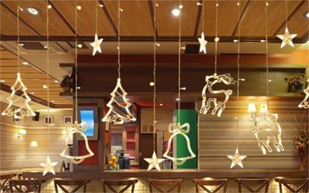 Led Christmas Elk Curtain Light Ice Strip Light Holiday Lights Red Bedroom Room Window Decorative Light String (Color: warm white2)