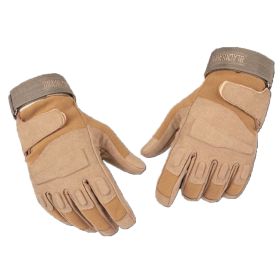 Tactical Gloves Military Combat Gloves with Hard Knuckle for Men Hunting, Shooting, Airsoft, Paintball, Hiking, Camping, Motorcycle Gloves (Color: brown, size: large)