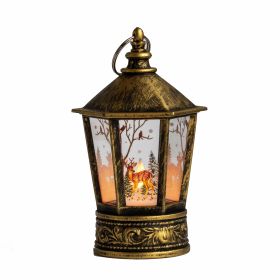 Vintage Decorative Lanterns Led Pumpkin Lantern for Halloween Christmas (Color: copper)