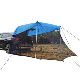 Beach Camping Mosquito-proof Sunshade Tent With Extended Rear End (Color: Blue, Type: Car Tent)