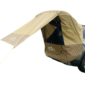 Outdoor Hiking Travel Car Tail Car Side Trunk Canopy Camping Camping Tent (Color: Khaki, Type: Car Tent)