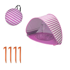New Stylish Kids Beach Holiday Shade Splash Tent (Color: Pink Stripes, Type: Car Tent)