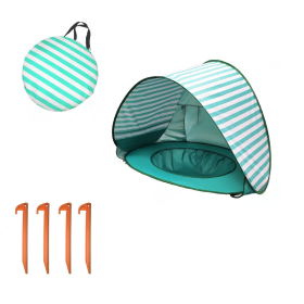New Stylish Kids Beach Holiday Shade Splash Tent (Color: Green Stripes, Type: Car Tent)