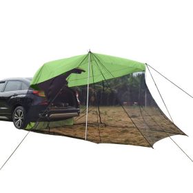 Beach Camping Mosquito-proof Sunshade Tent With Extended Rear End (Color: Green, Type: Car Tent)