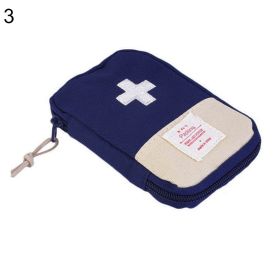 Outdoor Camping Home Survival Portable First Aid Kit Bag Case Pill Tablet Pouch (Color: Sapphire Blue)