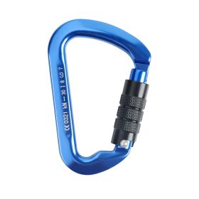 Heavy Duty 30KN Auto Locking Climbing Carabiner Clips Twist Lock (Color: Blue)