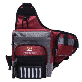 Fishing Tackle Storage Bags Shoulder Pack (Color: Red)