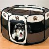 Portable Pet Soft Playpen;  Pop up Tent Indoor & Outdoor Use Durable Paw Kennel Cage;  Waterproof Bottom Removable Top Puppy Pen